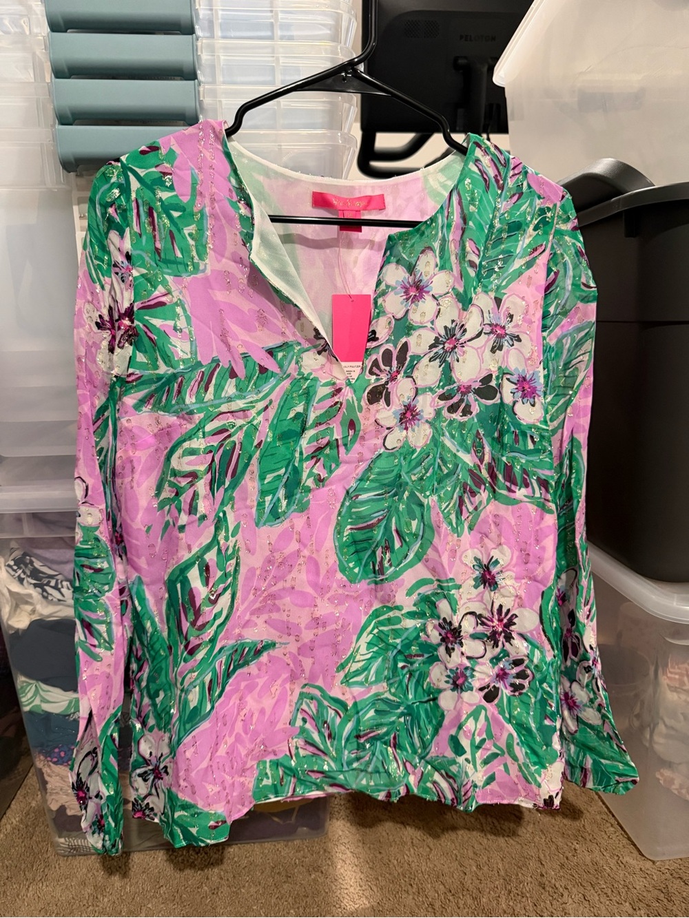 Lilly Pulitzer Aaron Silk Metallic Top - M